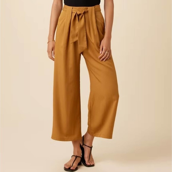 Amour Vert Pants - Amour Vert Eldora Tencel Wide Leg Pant in camel Size S
